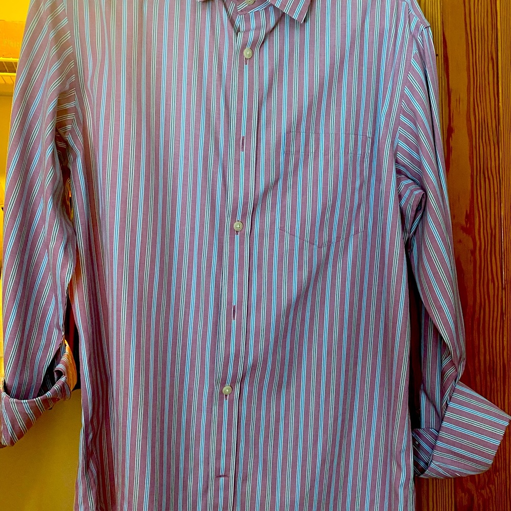 Men’s long sleeve button up shirt.